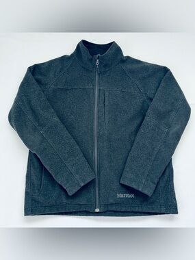 Marmot Gray Wool-Blend Full-Zip Mesh Lined  Early 2000s Driver Jacket - L